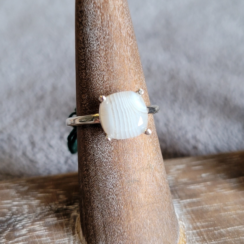 Lace Agate Sterling Silver Ring